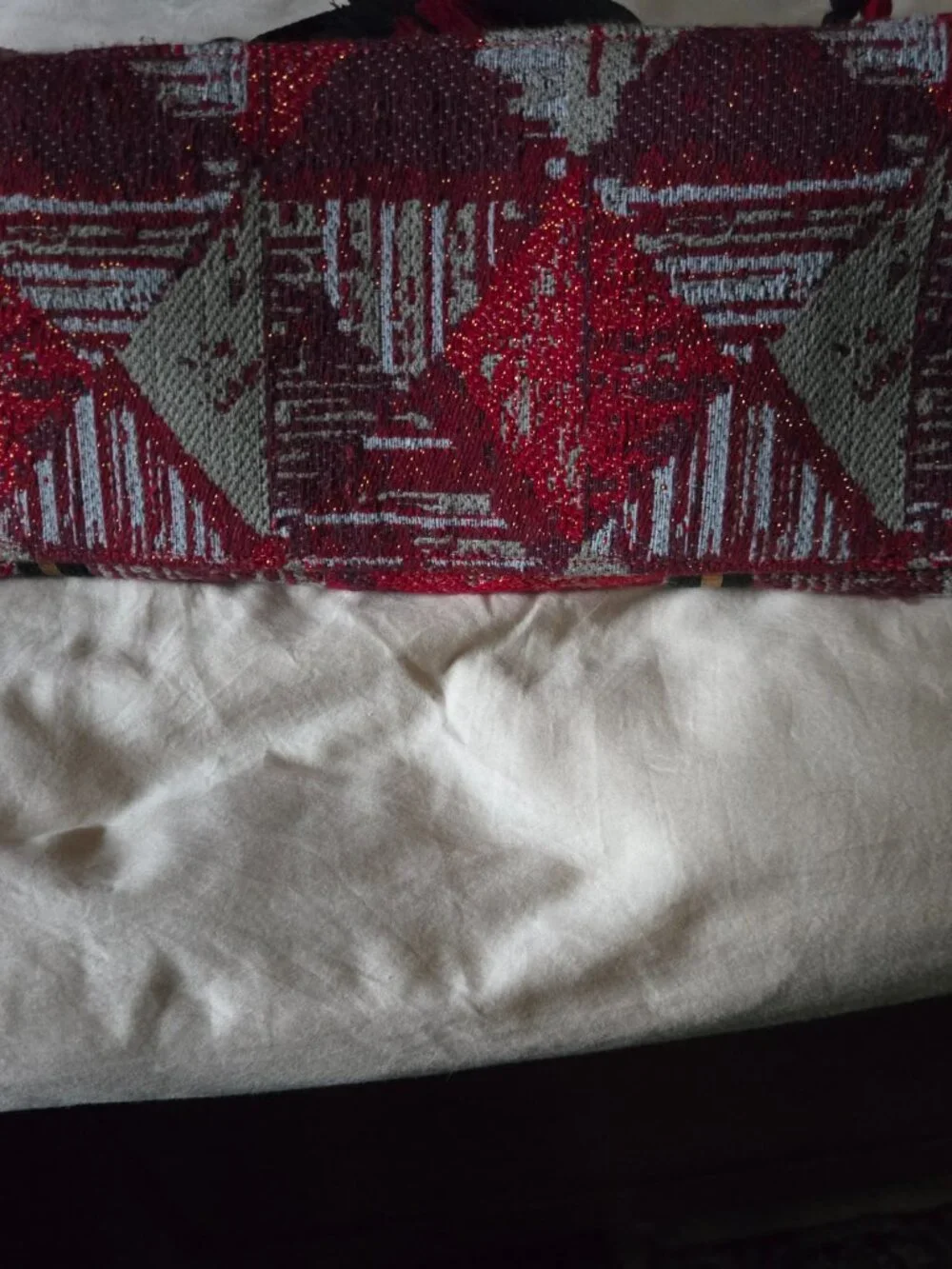 NWOT America & Beyond Red Boho Shoulder/Tote/Duffel Bag